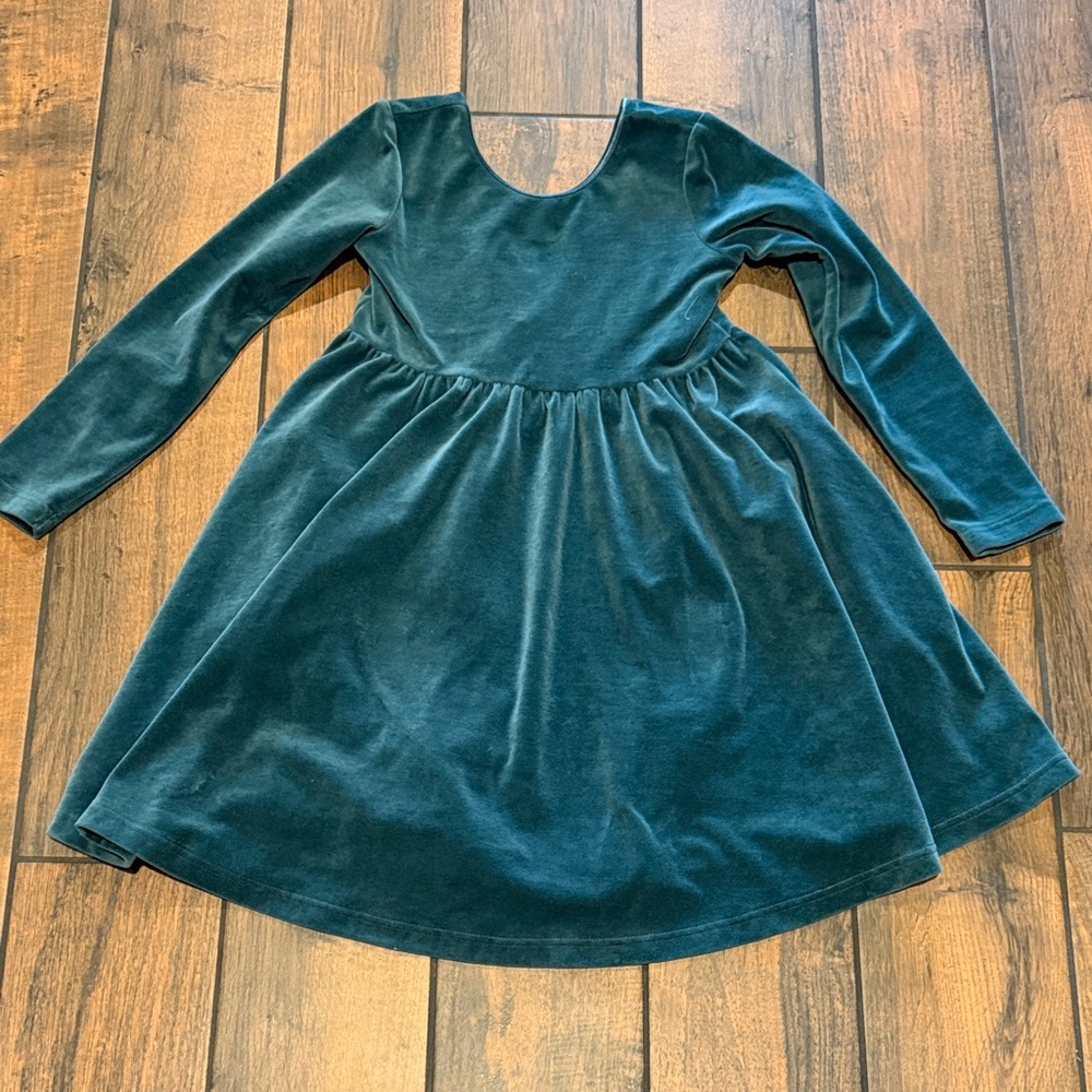 Hanna Andersson Green Velvet Kids Size 8 Dress